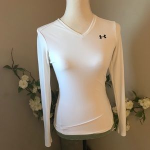 Under Armour White Long Sleeve Compression Top